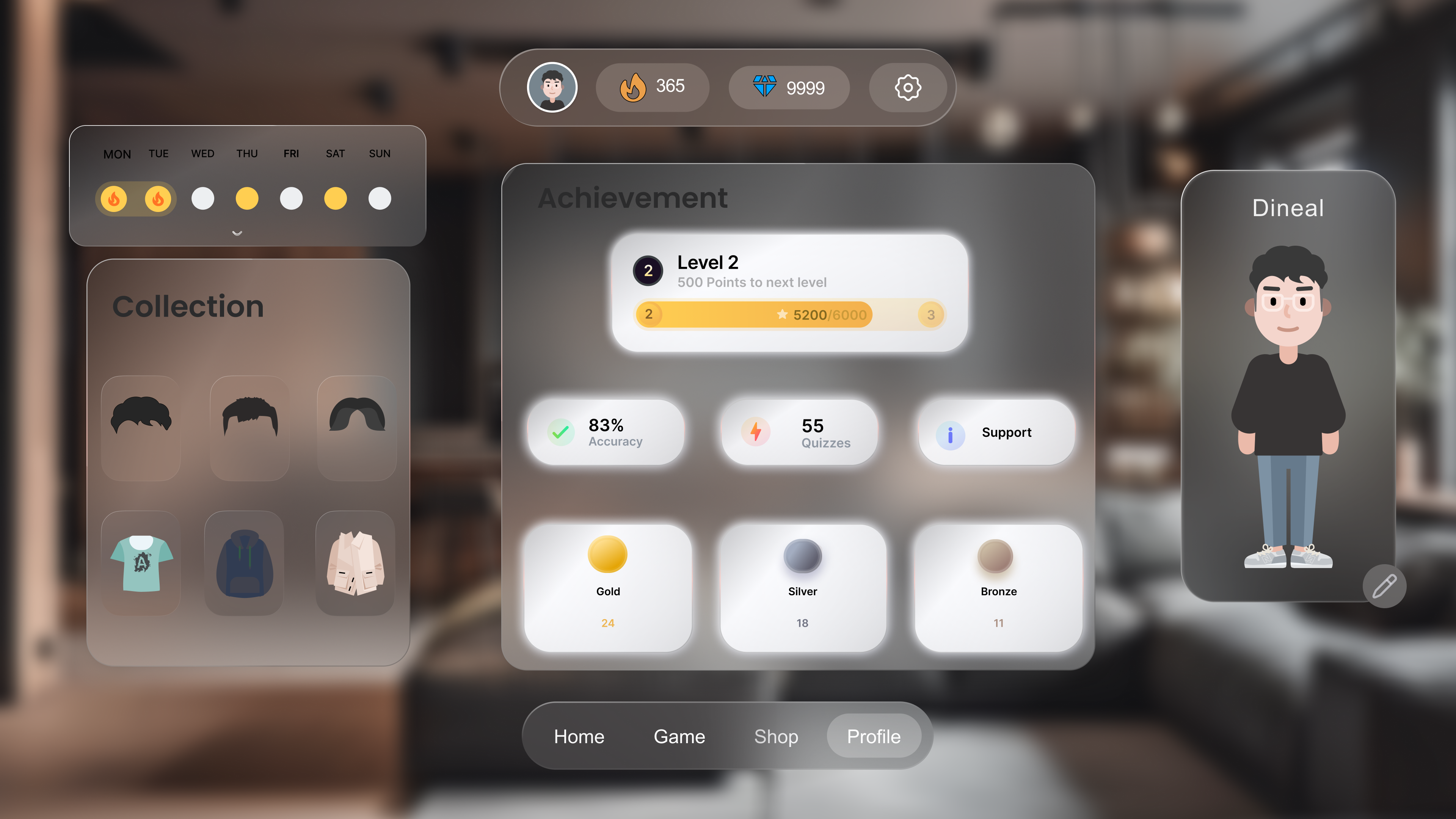 VR profile streak