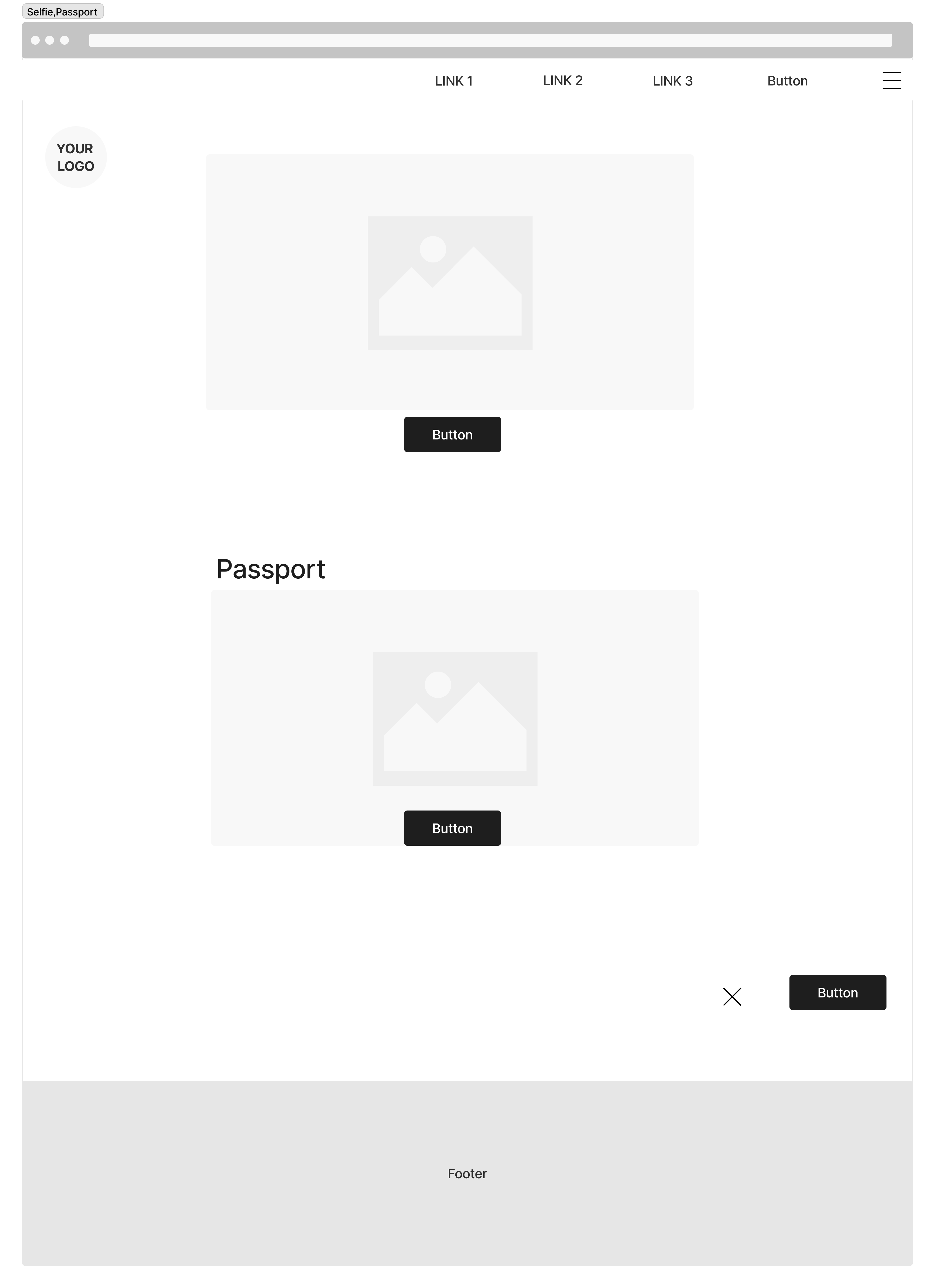 Wireframe passport/selfie