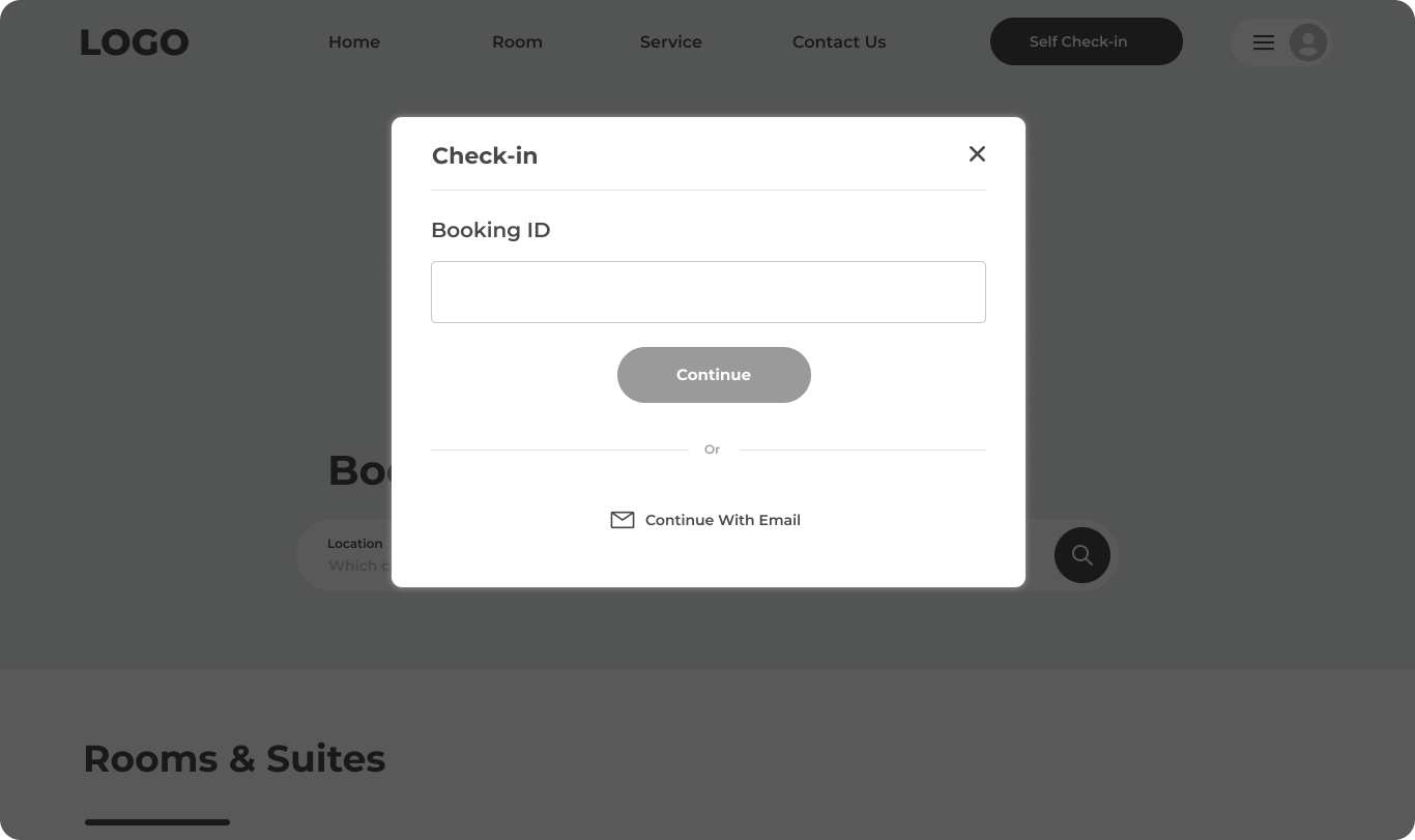 Hi-fi check-in modal