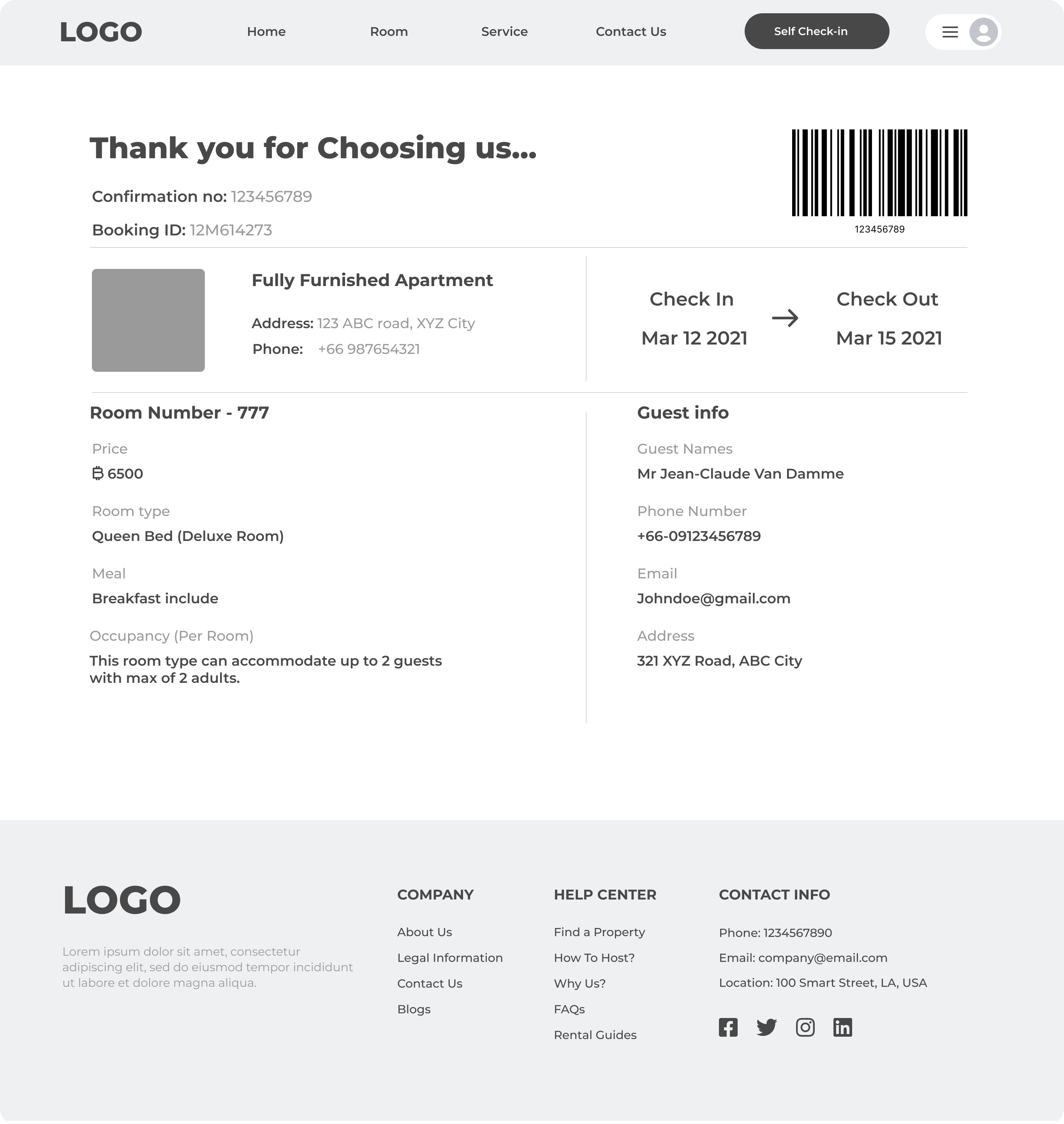 Hi-fi confirmation slip