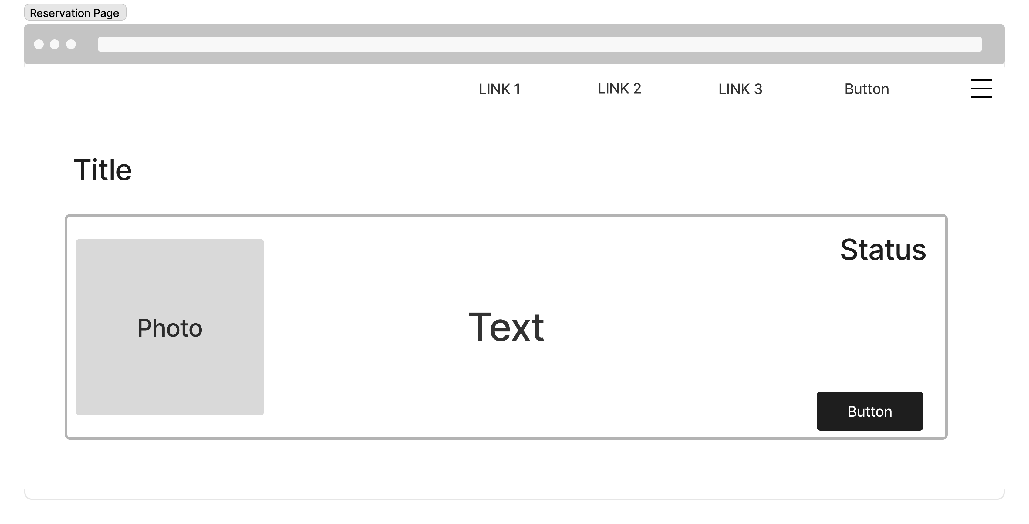 Wireframe reservation