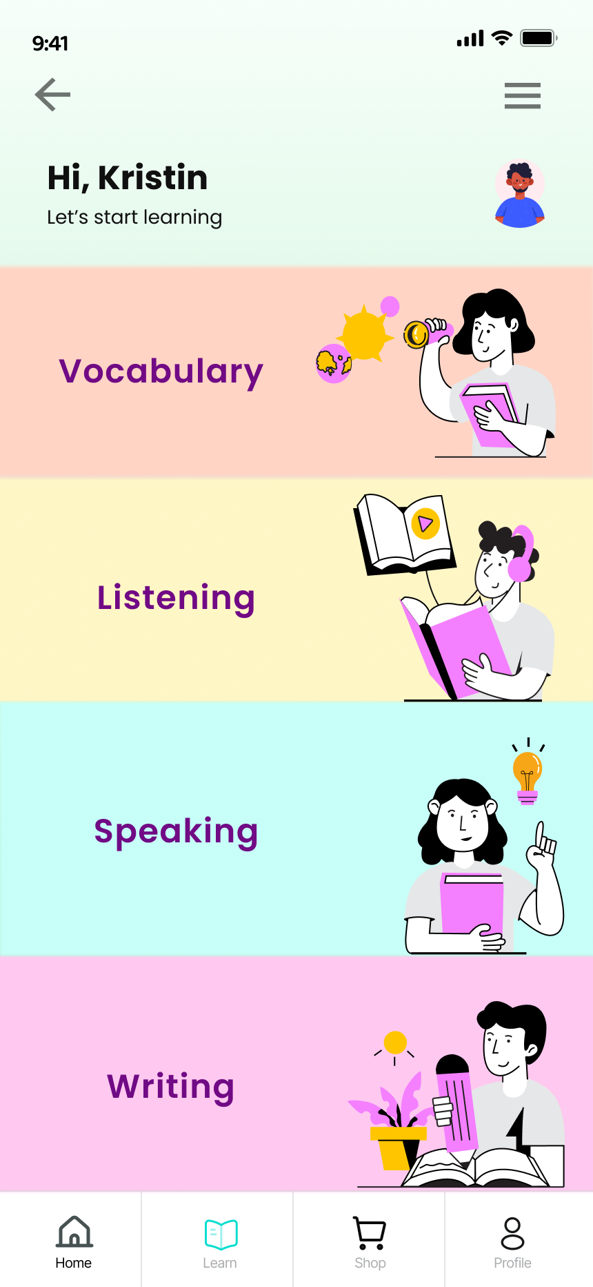 Learning page